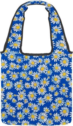 Generic Art White Daisy Florals Reversible Canvas Shoulder Tote - Double-Sided Print, 12oz Cotton, 27cm Drop, Fold-Flat Bag for Travel, Shopping, Street Outin