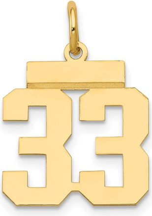 Diamond2Deal 14k Yellow Gold Small Polished Number Charm Pendant