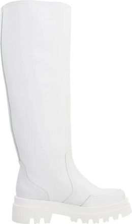 Yellow Trendy Hoge Laarzen met Gomato Finish - Dames - Hoge Laarzen - Wit - 39 EU - Schoenen