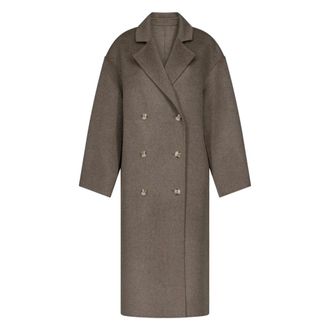 Loulou Studio Borneo LDS Long Coat - female - Loulou Studio - Double-Breasted Coats - Brown - XS - Coats