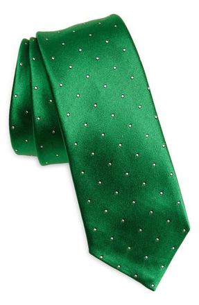 Tom Ford Polka Dot Mulberry Silk Satin Tie in Bright Green at Nordstrom