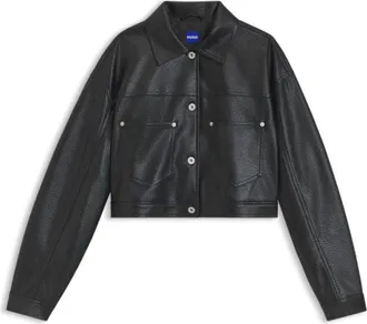 HUGO BOSS Relaxed-fit jacket in faux leather