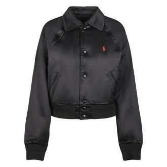Polo Ralph Lauren Bomber Jackets, female, Black, Size: M Woven Bomber Jacket