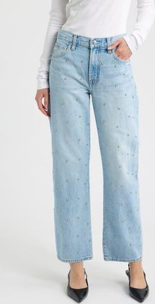 Pistola Denim Lexi Distressed Studded Crop Barrel Jeans in Aries at Nordstrom, Size 25