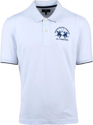 La Martina White Embroidered Cotton Jumper