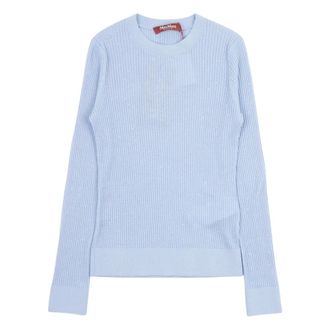 Max Mara Round-neck Knitwear, female, Blue, Size: S Round-neck Knitwear