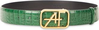 Alberta Ferretti Elegante groene leren riem - Dames - Riemen - Groen - S - Leer - Accessoires