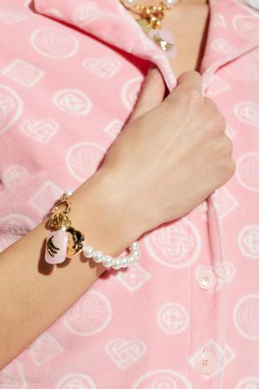 Casablanca Pearl Bracelet With Charms, Womens, White