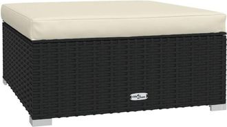 vidaXL Vidaxl - Reposapi&eacute;s De Jard&iacute;n Con Coj&iacute;n Rat&aacute;n Sint&eacute;tico Gris 70x70x30 Cm