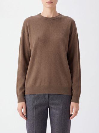Extreme Cashmere Maglia girocollo in puro cashmere con spalle scese e bordi a costine