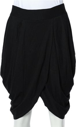 Alice & Olivia Alice + Olivia Black Jersey Tulip Draped Skirt