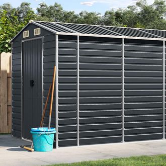 vidaXL Cobertizo De Jard&iacute;n Acero Galvanizado Antracita 191x640x198 Cm Vidaxl