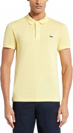 Lacoste Classic Fit Short Sleeve Pique Polo Shirt In Light Yellow