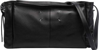 Maison Margiela Black Four Stitches Drawstring Crossbody Bag
