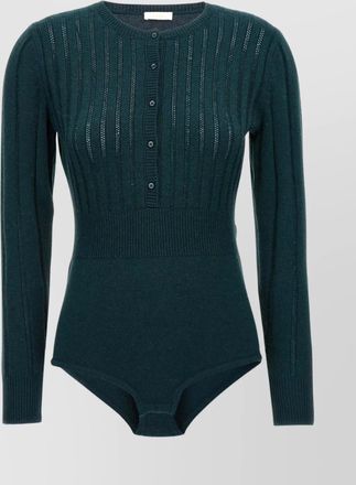 Eres ribbed crew neck bodysuit with long sleeves