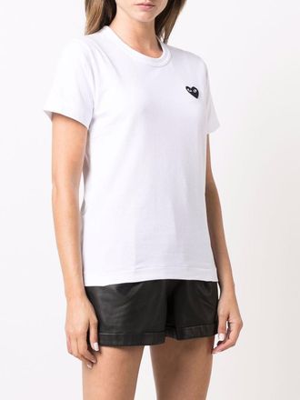 Comme Des Gar&ccedil;ons Logo-Embroidered Cotton T-Shirt - White
