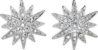 Kenneth Jay Lane Rhodium stervormige oorbellen - Zilver