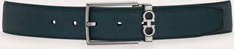 Ferragamo Uomo Cintura reversibile e regolabile Gancini Verde