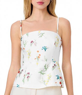 French Connection Christine Peplum Top In White