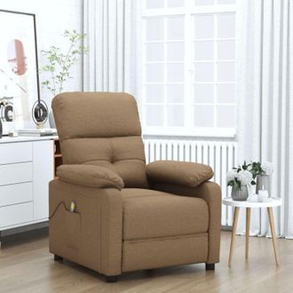 vidaXL Sill&oacute;n De Masaje El&eacute;ctrico Tela Marr&oacute;n Vidaxl