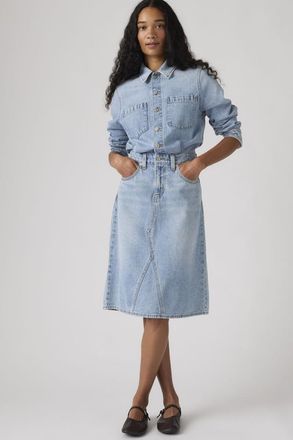 Levi's Vestido Western acampanado de manga larga - Mujer - 2XS - Azul / Pricey Icey