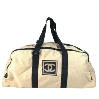Chanel Pre-owned Weekend Bags, unisex, Beige, Size: ONE SIZE Pre-owned Nylon Weekend Bag