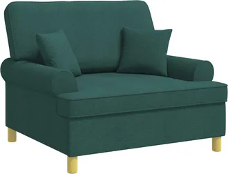 vidaXL Sill&oacute;n Con Cojines Verde Oscuro Tela Vidaxl