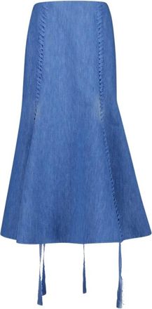 Gabriela Hearst Lichtblauwe Denim Maxi Rok - Dames - Spijkerrokken - Blauw - XS - Denim - Rokken