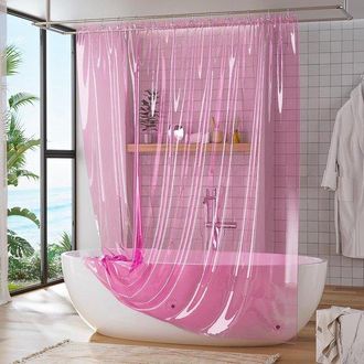 OEM Cortina De Ducha, Cortina De Ducha De Peva Impermeable, F&aacute;cil De Limpiar, Cortina Divisoria, Forro De Ducha, Rosa, 7272 Pulgadas