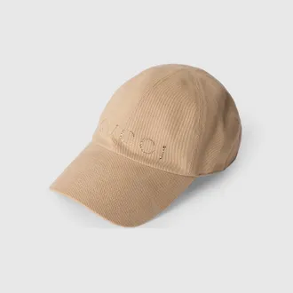 Gucci Canvas Baseball Hat With Print, Beige