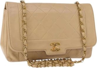 Chanel Pre-owned Vintage Schoudertas - Dames - Vintage Schoudertas - Beige - ONE Size - Leer - Vintage