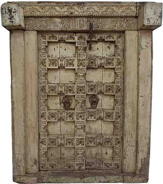 Wanderlust Deco Puerta De Madera Acabado Artesanal Marr&oacute;n 159x27x202h Cm