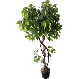 Mobili Rebecca Mobili Rebecca - Planta Artificial De Ficus Rebecca Mobili Akdem 120x40x40 Peva Polietileno Verde Marr&oacute;n