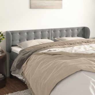 vidaXL Cabecero De Terciopelo Gris Claro 163x23x78/88 Cm Vidaxl