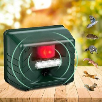 OEM Repelente De Aves Para Exteriores, Repelente Ultras&oacute;nico De Animales, Repelente Ultras&oacute;nico De Aves Con Sensor De Movimiento Y Flash, Para Repeler Pla