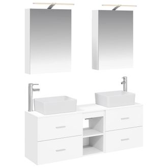 vidaXL Juego De Muebles De Ba&ntilde;o 5 Uds. Blanco Vidaxl
