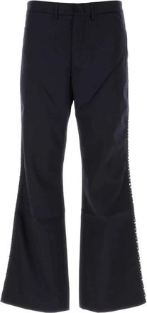 Wales Bonner Midnight Blue Cotton Pant - Heren - Wijde Broeken - Blauw - L - Katoen - Broeken