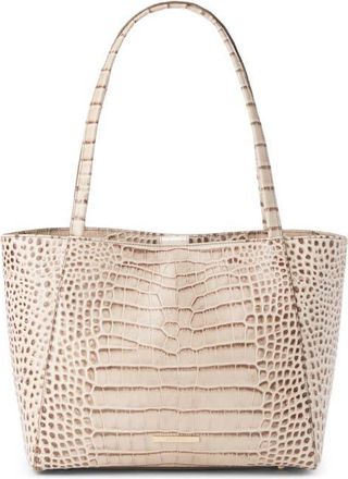 Brahmin Mona Croc Embossed Leather Tote in Warm Gray at Nordstrom