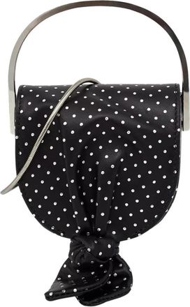 Aquazzura Handtas met Kristallen Strik Micro - Dames - Mini tas - Zwart - ONE Size - Leer - Tassen