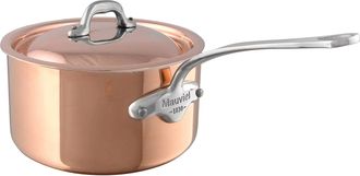 Bloomingdale's M3 S 1.8-Quart Copper Sauce Pan With Lid, Cast Stainless Steel Handle