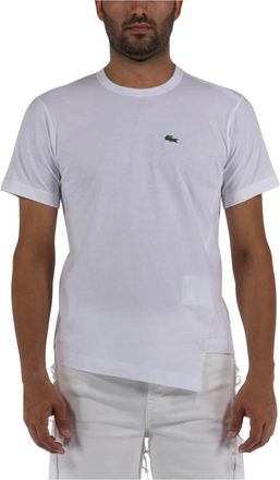 Comme Des Garçons Tops, Heren, Wit, S, Katoen, Lacoste Gebreid T-shirt