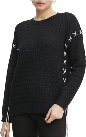 Guess Rhinestones Chain Sweater Vest - Dames - Ronde hals truien - Zwart - S - Truien & Vesten