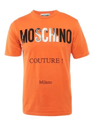 Moschino T-shirt met logoprint - Oranje