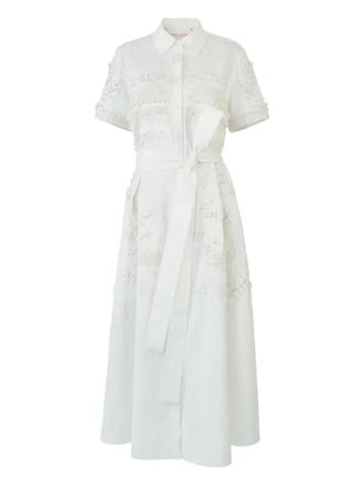 Carolina Herrera embroidered midi dress - women - Fabric - 2 - White