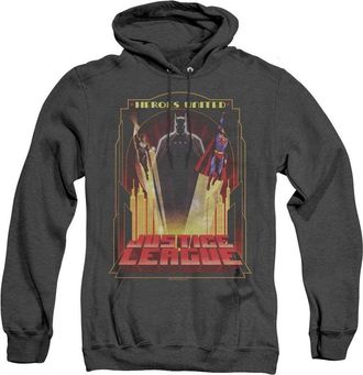 Gildan Justice League of America Heroes United Adult Heather Hoodie / Hooded Sweatshirt