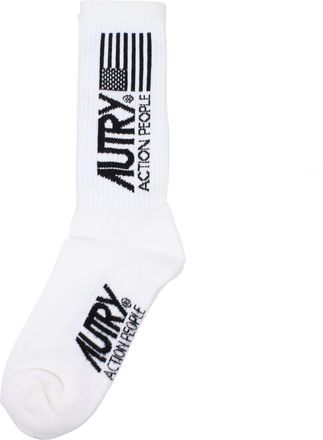 Autry Socken und Str&uuml;mpfe f&uuml;r Damen Baumwolle Wei&szlig;/Schwarz