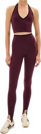 SPLITS59 River Dual Waist Airweight Stirrup Legging In Dark Cherry/black
