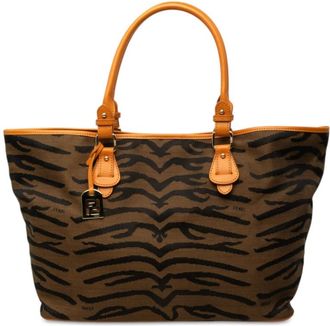 Fendi Pre-owned Fendi Zebra Print Canvas Tote Ladies ERJNWSLZD1K2DN6B