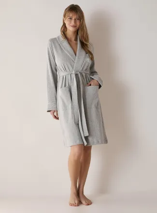 Lauren Ralph Lauren Womens Waffled collar trimmed robe