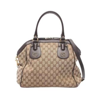 Gucci Pre-owned Handbags, female, Beige, Size: ONE SIZE Pre-owned GG Canvas Handbag